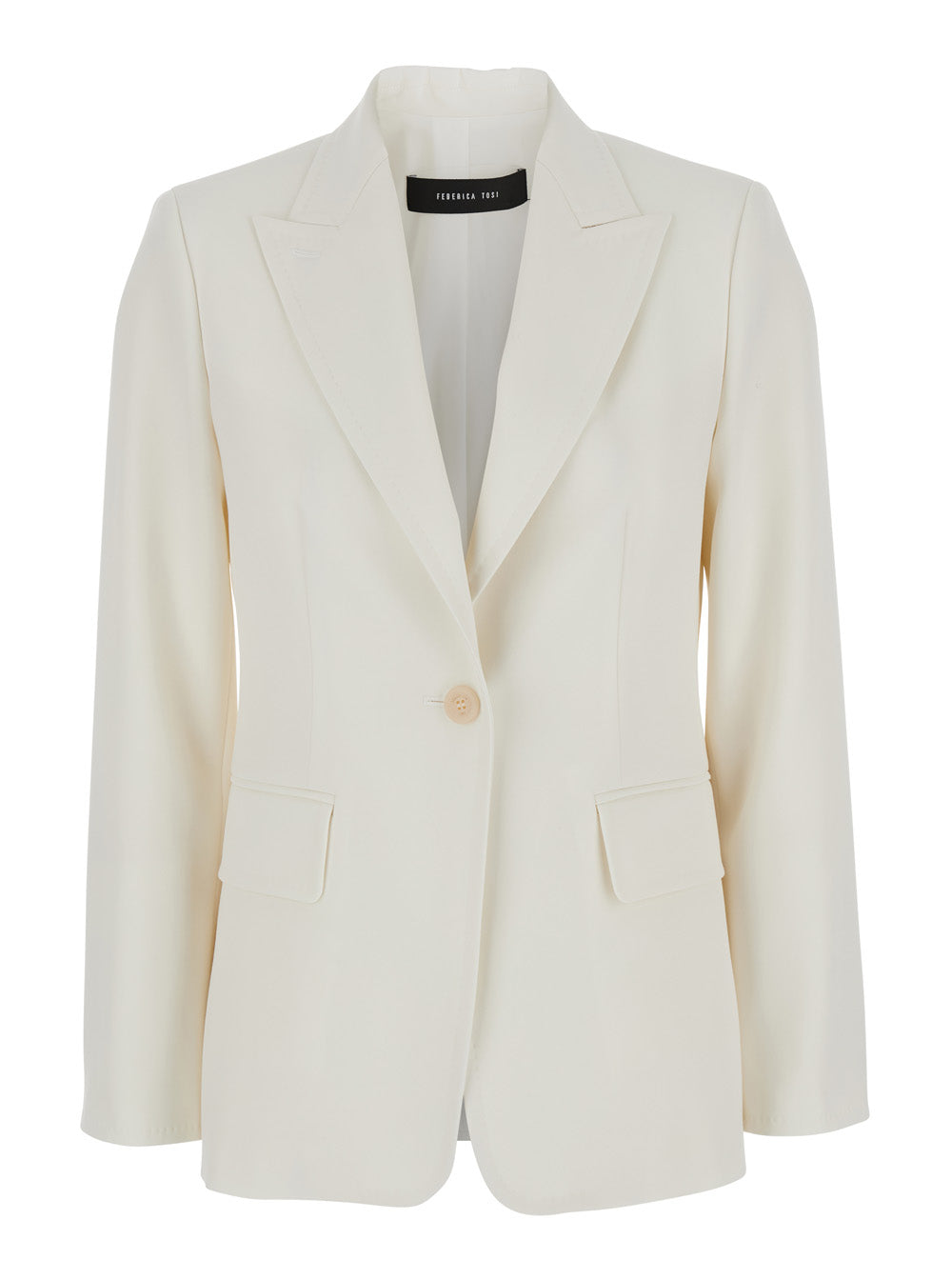 Max Mara Women 'Palchi' White Jacket With Classic Lapels In Virgin Wool Woman