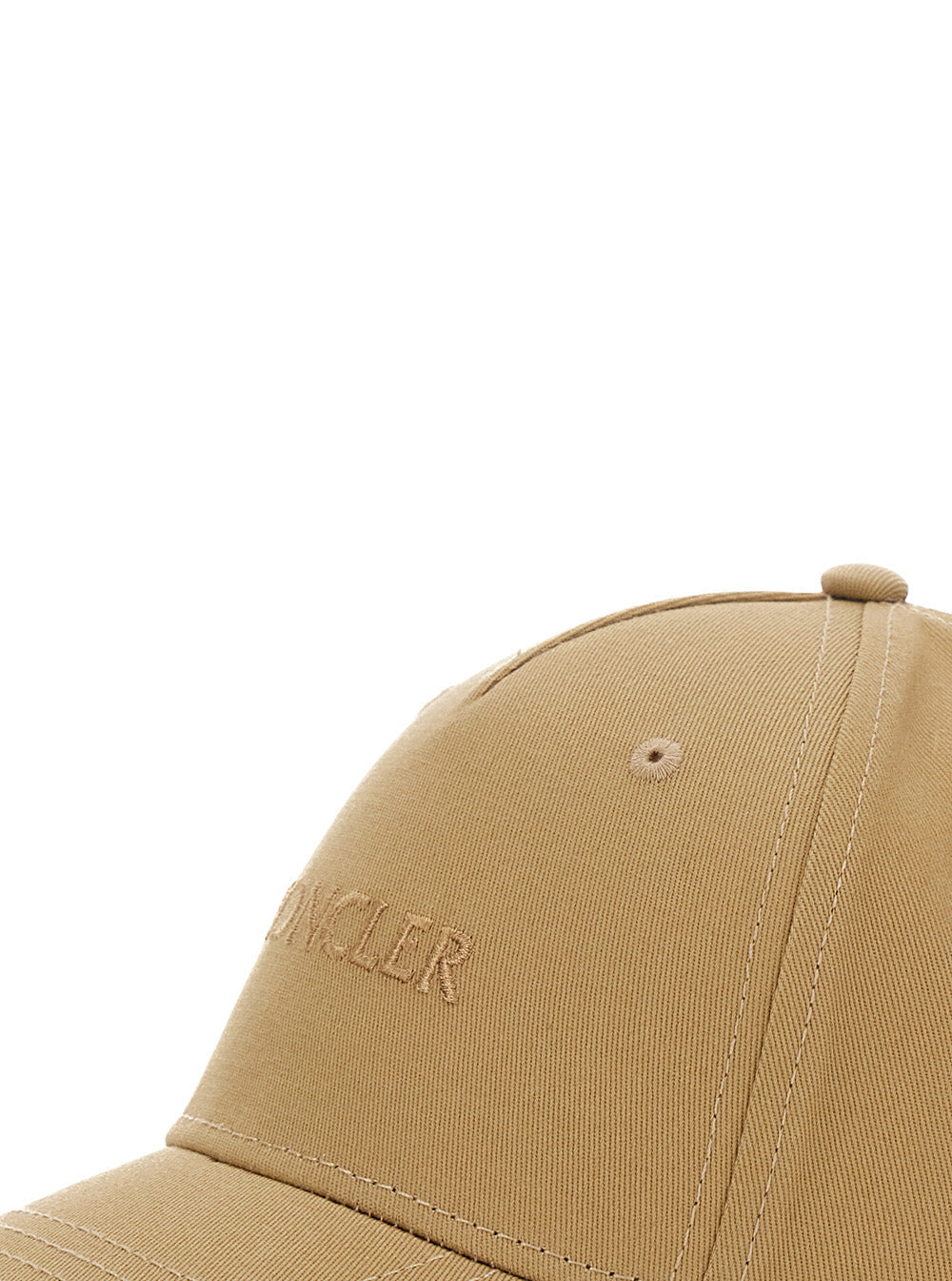 Moncler Women Beige Baseball Cap With Tone On Tone Logo Print In Cotton Woman