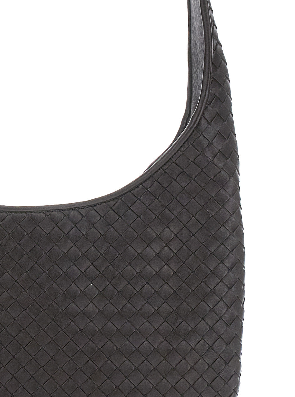 Bottega Veneta Men Brown Crossbody Bag With Top Zip Closure And Intreccio Motif In Leather For Men