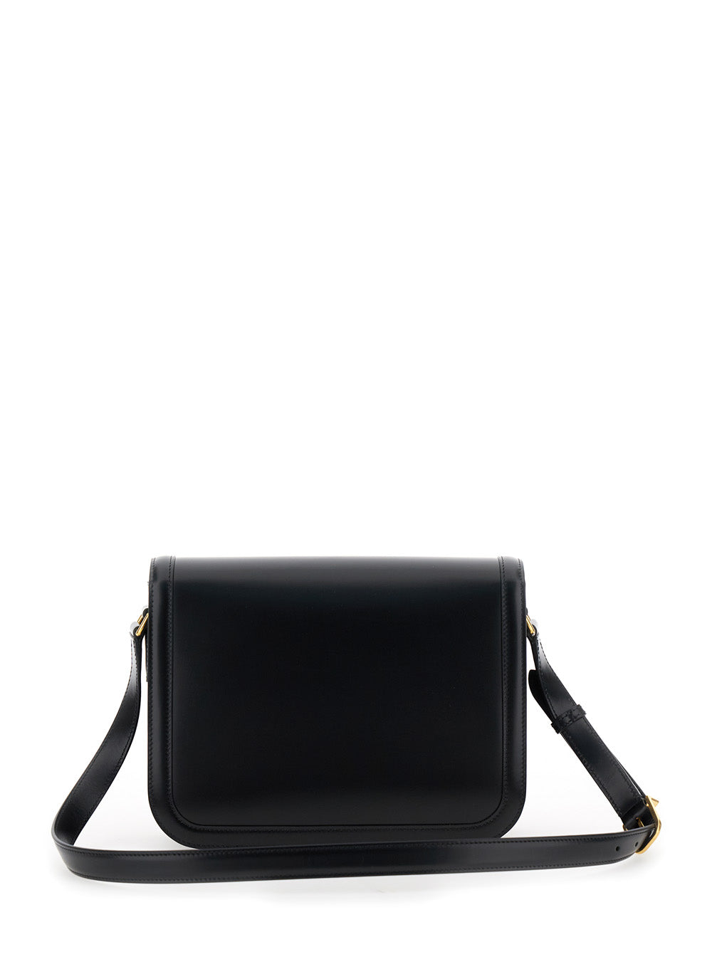Valentino Garavani Men Black Shoulder Bag With Vlogo Detail On The Front In Leather Man
