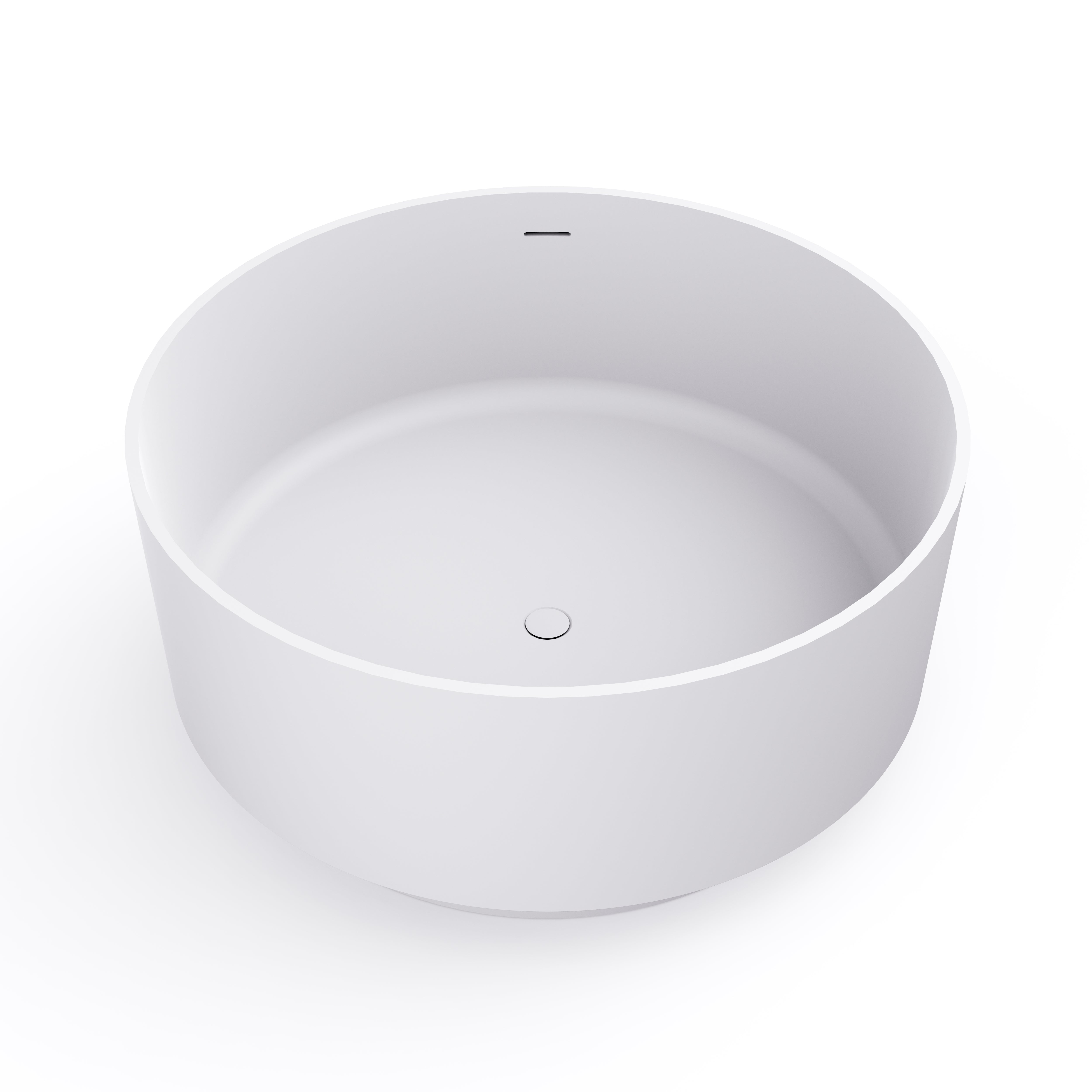 49 Inch Round Freestanding Solid Surface Soaking Bathtub