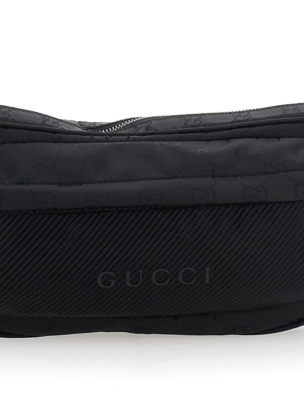Gucci Men Black Pouch With Adjustable Waist Strap And Logo Lettering On The Front In Gg Canvas Man