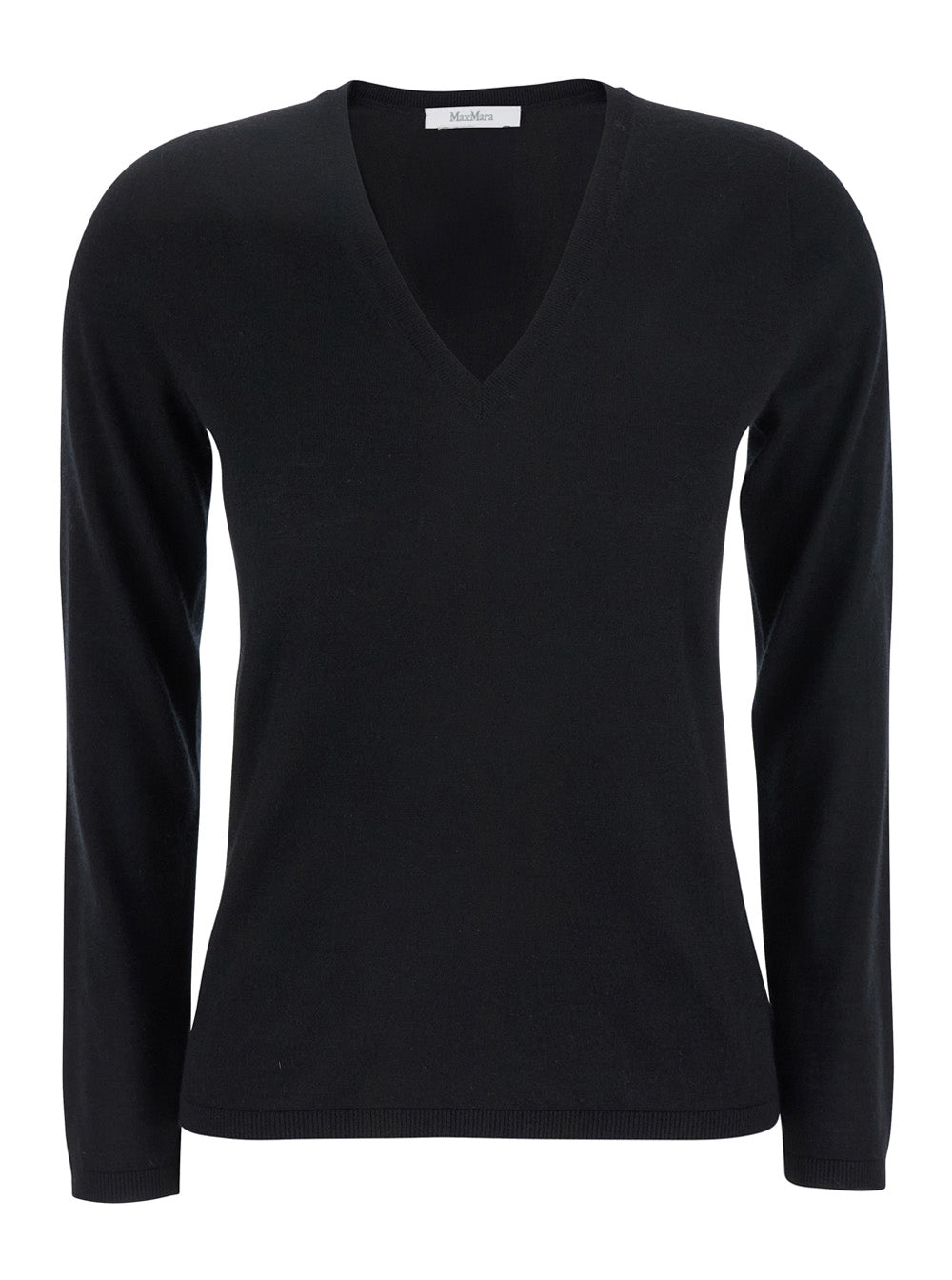 Max Mara Women Black V-Neck Sweater In Cashmere Woman