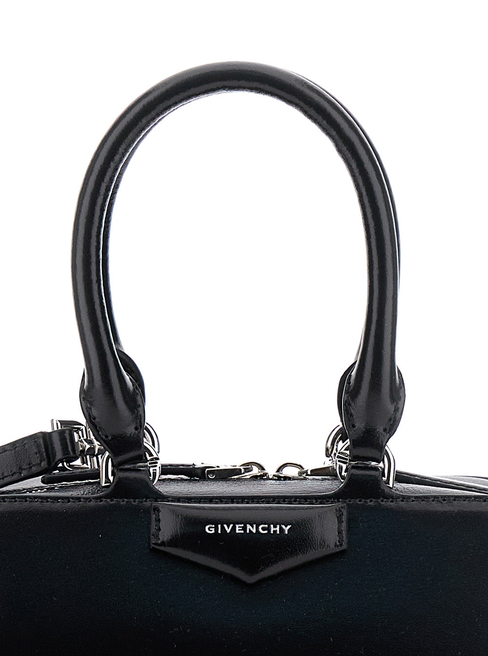Givenchy Women Black Antigona East West' Mini Handbag With Adjustable And Removable Shoulder Strap And Logo Lettering On The Front In Leather For Women