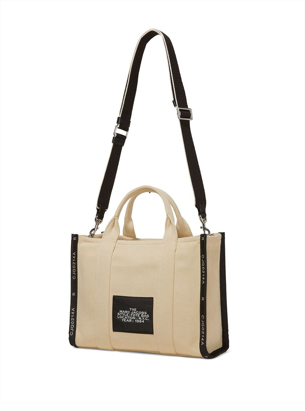 Marc Jacobs Women Handbag 'Small Tote' With Contrasting Embroidered Logo In Ecoleather And Polyester Beige Women