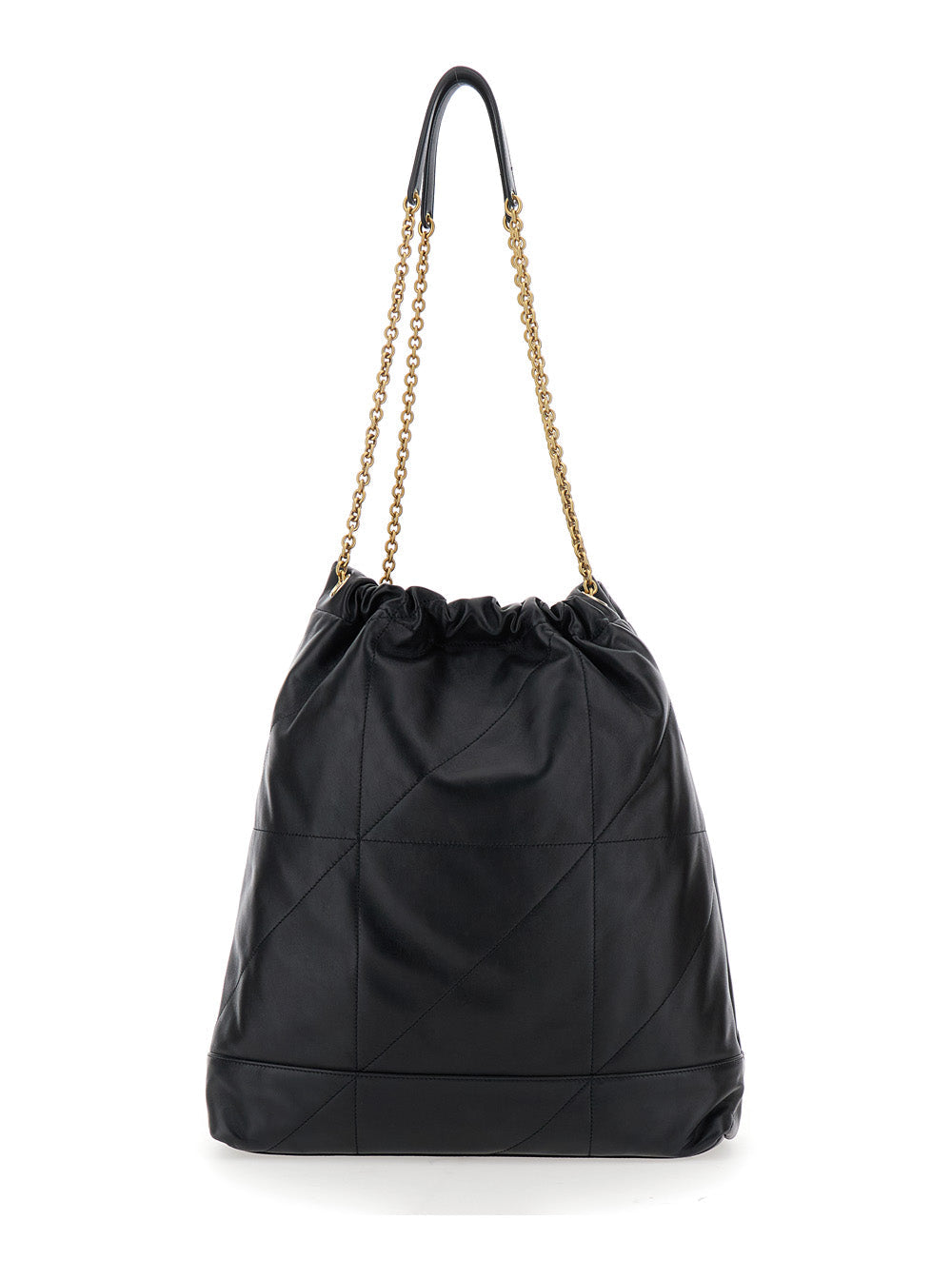 Saint Laurent Women Crossbody Bag 'Jamie' With Two Top Handles With Chain And Cassandre Plate On The Front In Black Leather For Women