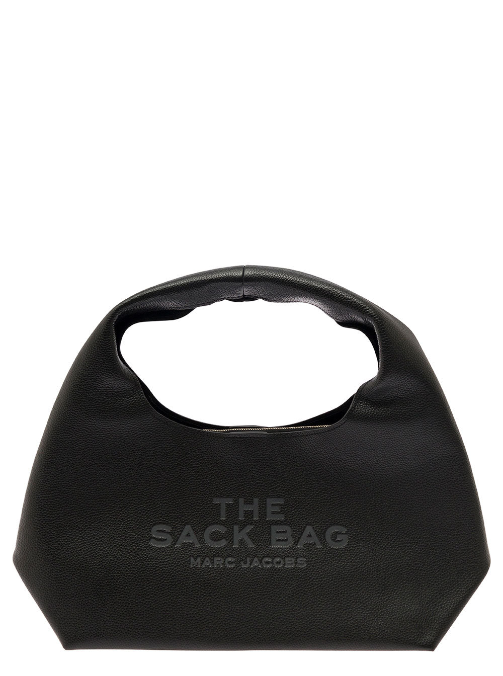 Marc Jacobs Women Shoulder Bag 'The Sack' With Logo Embossed In Black Pebbled Leather For Women