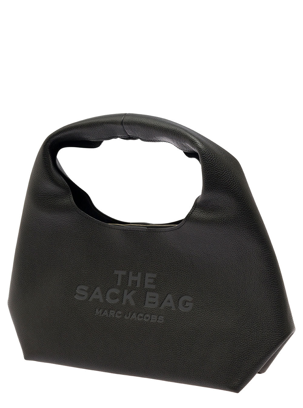 Marc Jacobs Women Shoulder Bag 'The Sack' With Logo Embossed In Black Pebbled Leather For Women