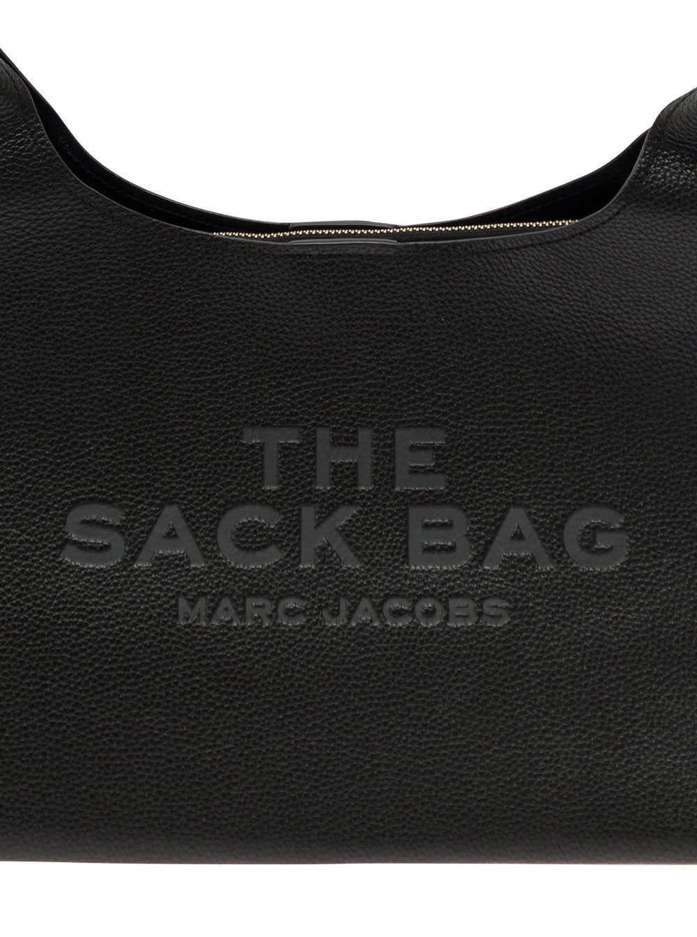 Marc Jacobs Women Shoulder Bag 'The Sack' With Logo Embossed In Black Pebbled Leather For Women