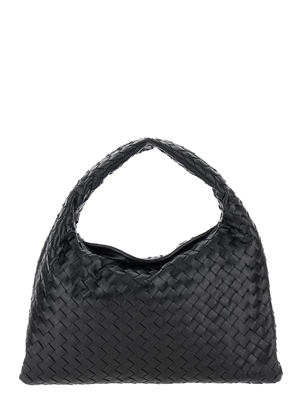 Bottega Veneta Women Shoulder Bag 'Hop Piccola' With Intreccio Motif In Black Leather For Women