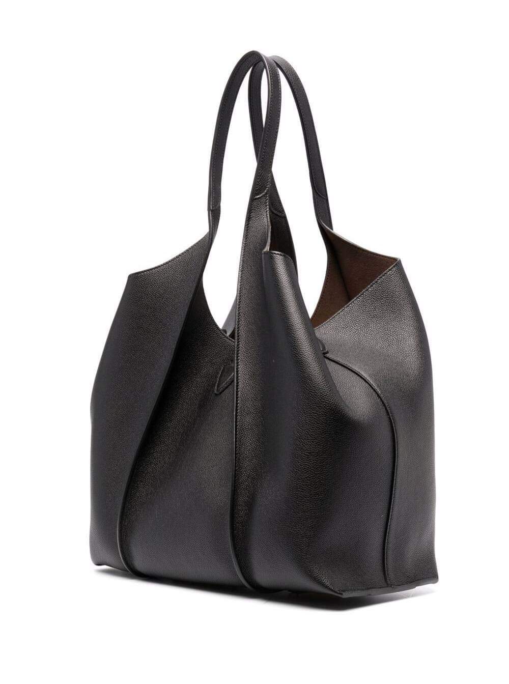 Tod's Women Tote Bag With T Timeless Pendant In Black Leather For Women