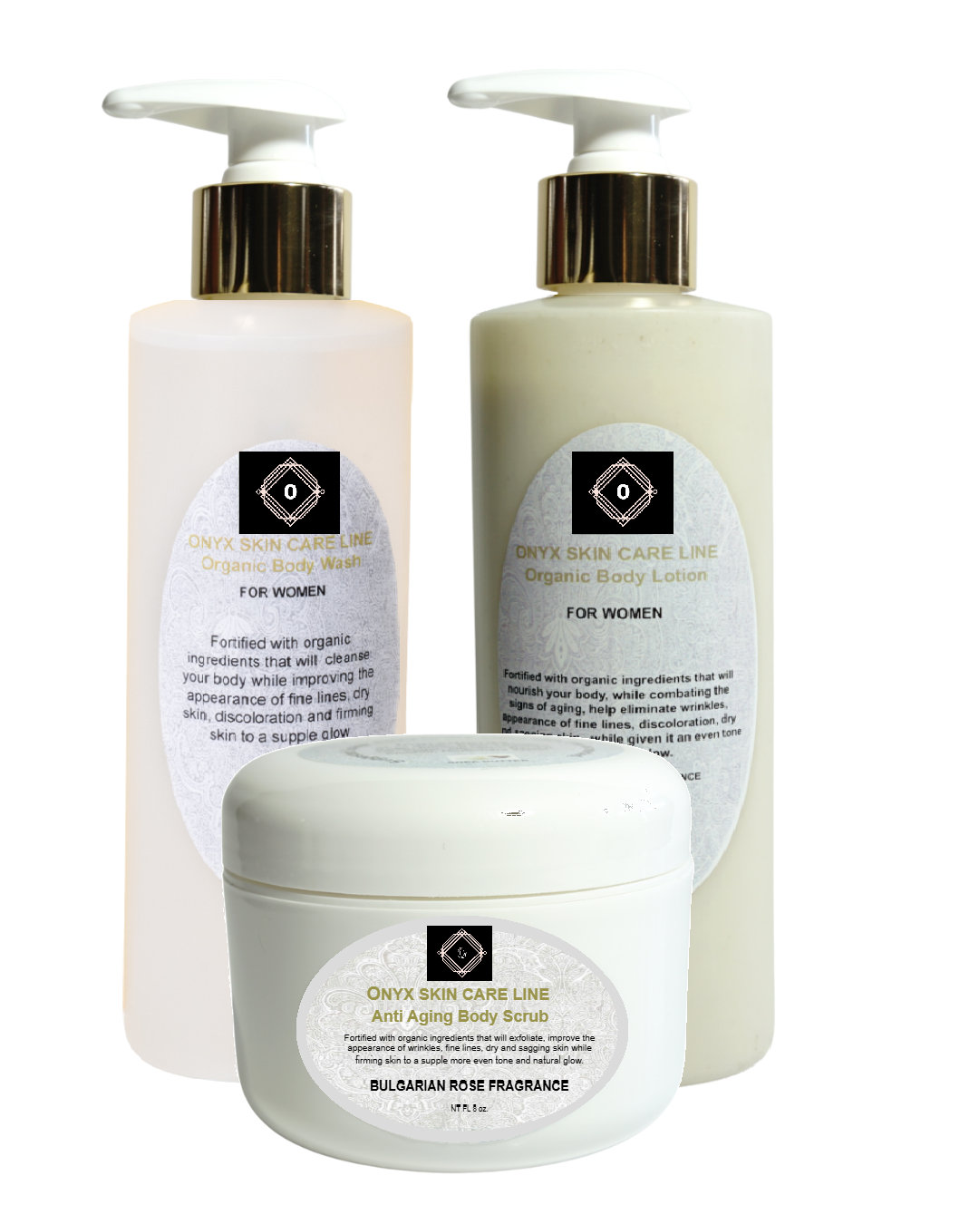ORGANIC THREE STEP BODY CARE SYSTEM - Four Fragrances - for WOMEN