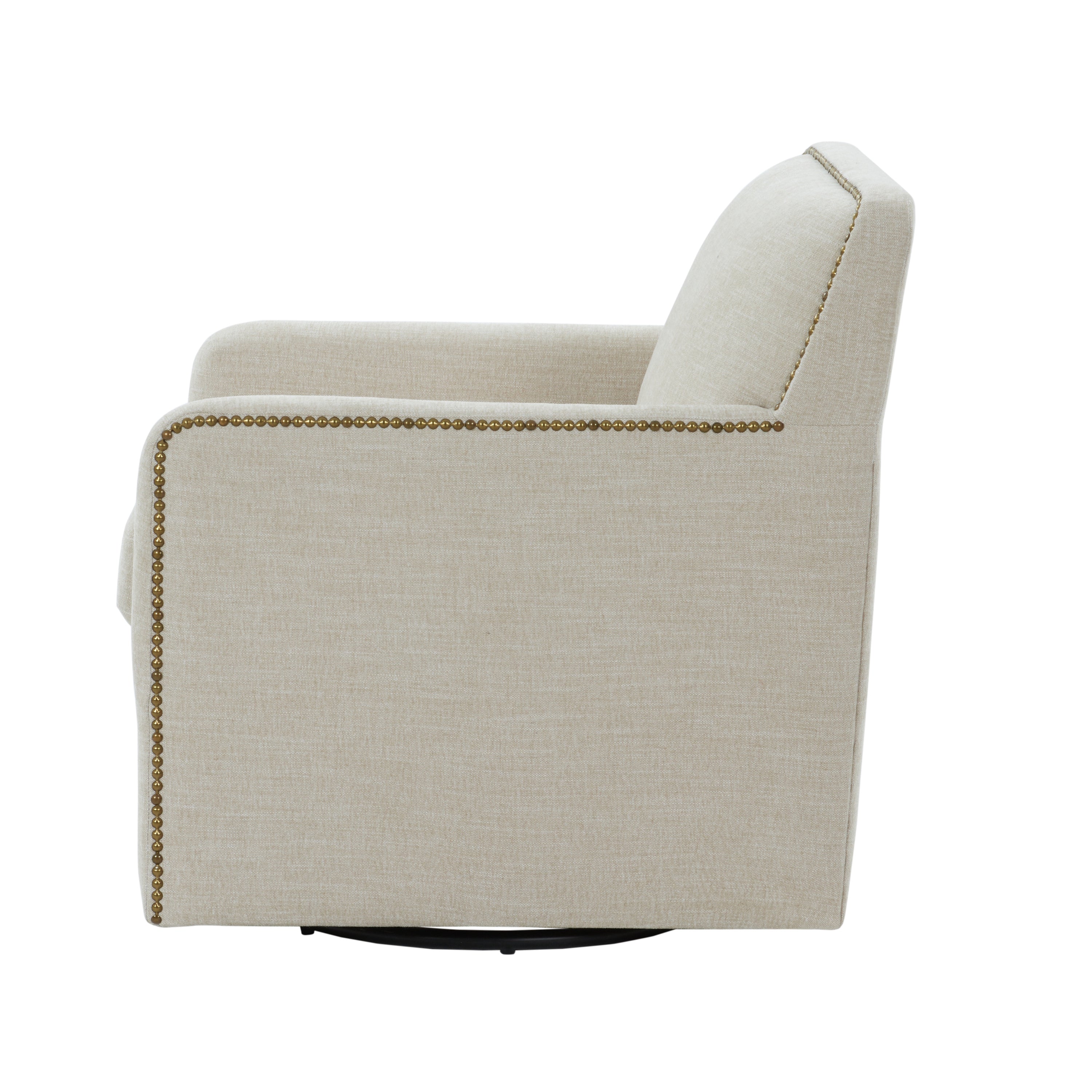 Torrance Swivel Accent Chair with Nailhead Trim