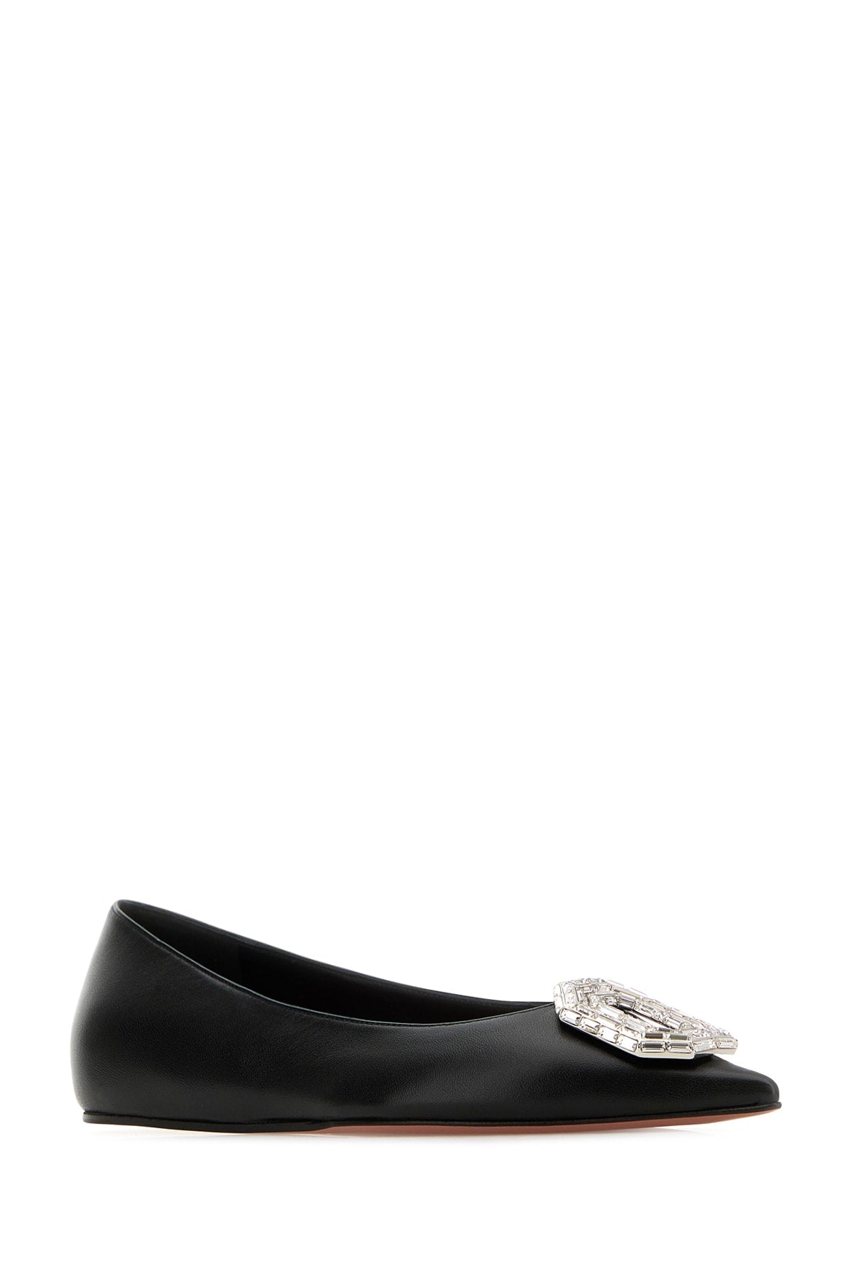 Amina Muaddi Women Camelia Flat Nappa Black White Buc