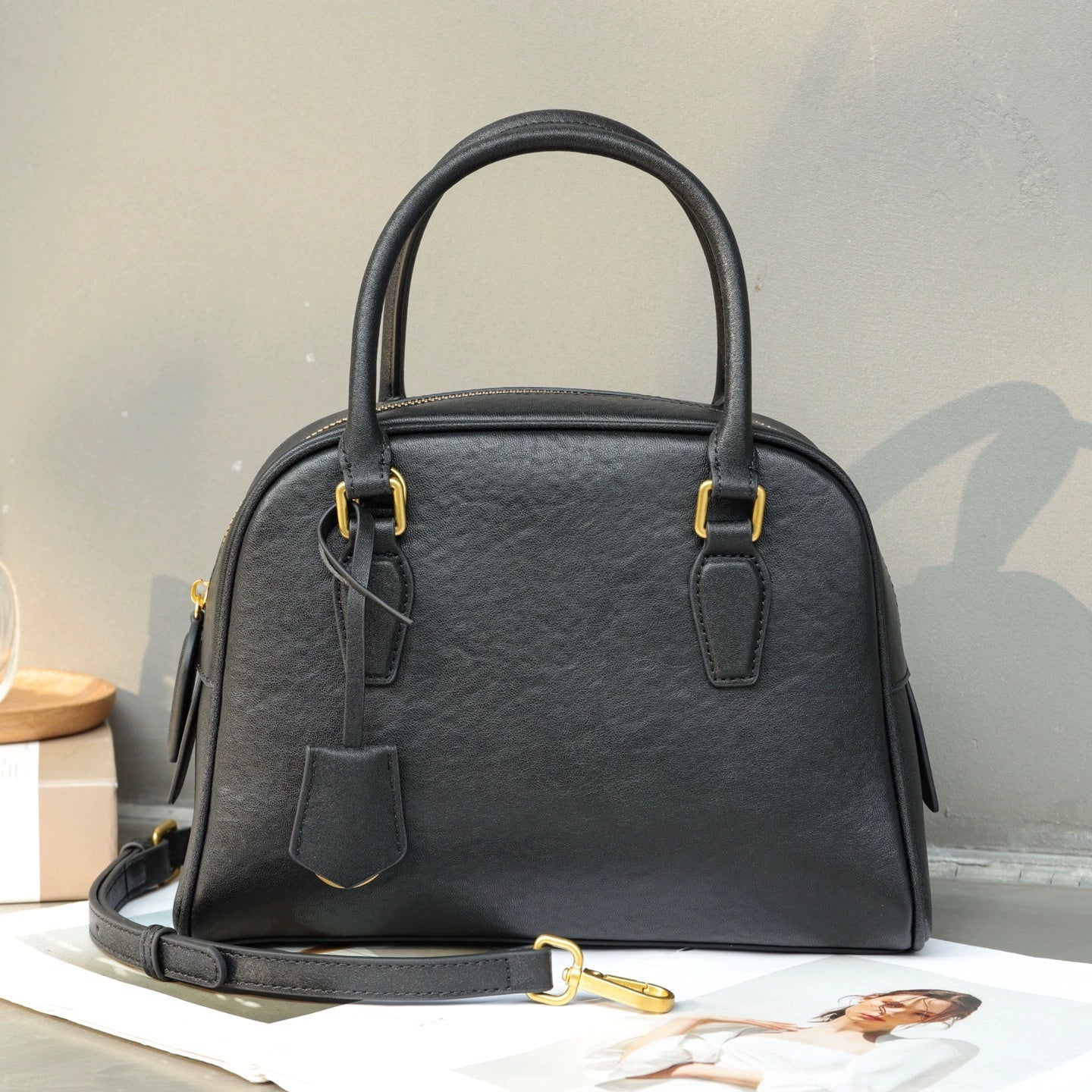 Top-Grain Leather Versatile Bag 2026 New Boston Pillow Bag Shoulder And Crossbody Bag Large Capacity Genuine Leather Handbag