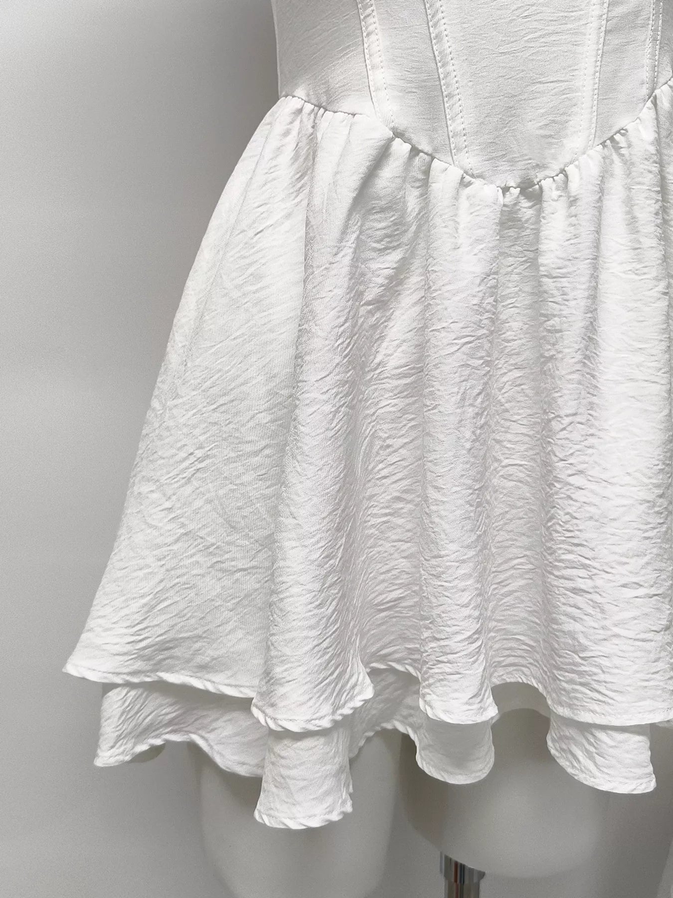 Ruffle Trimmed Layered Mini Dress