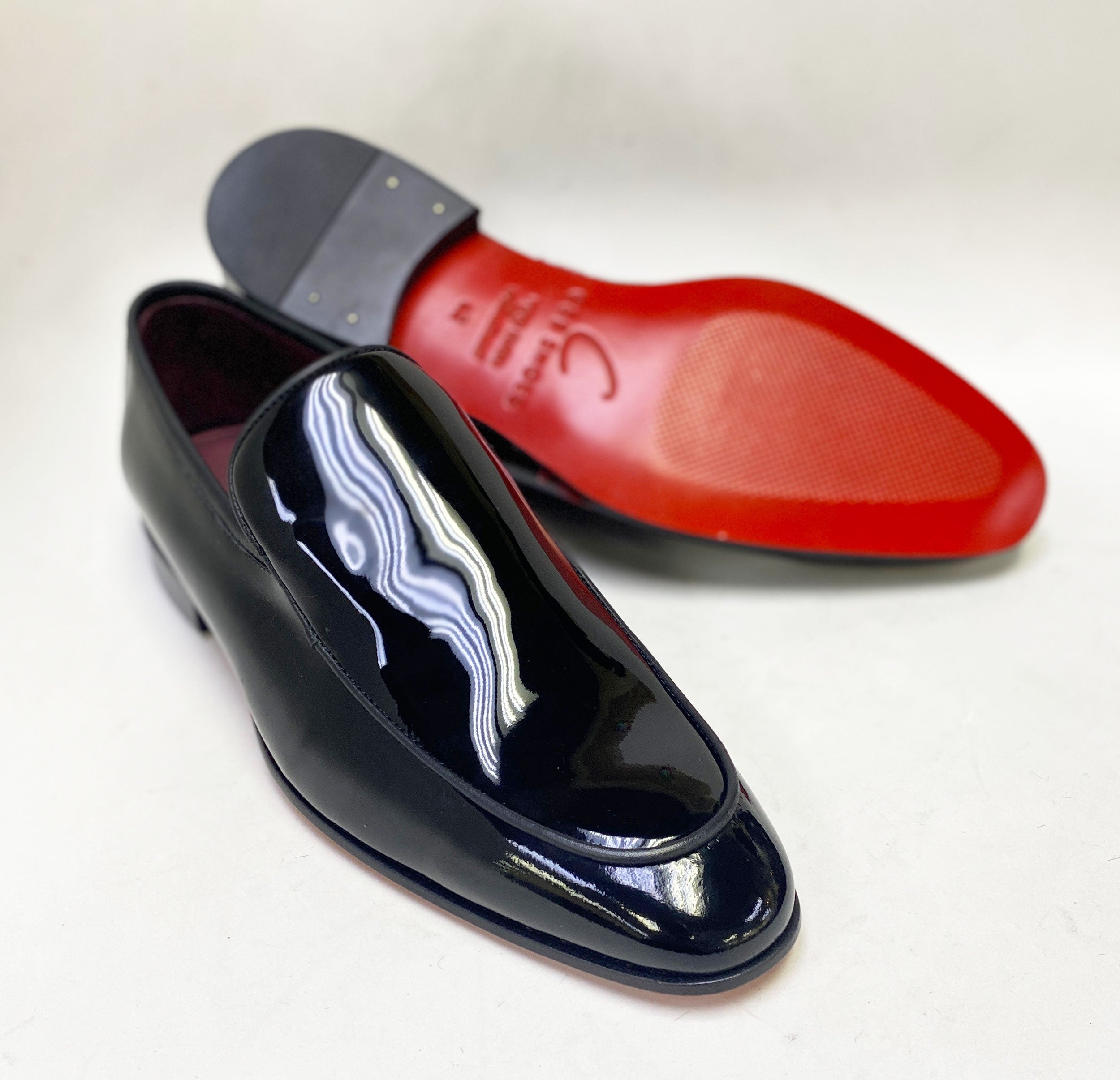 C Collection Patent Leather Loafer - Black