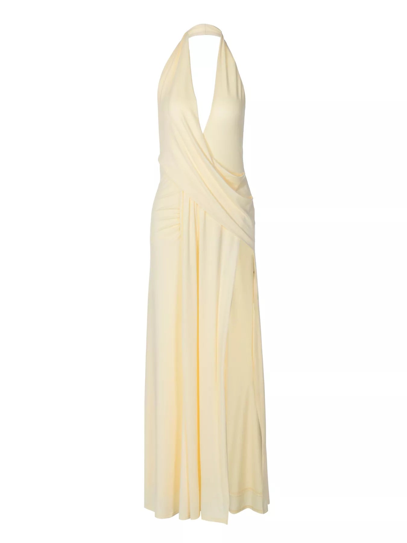 Split Backless Halter Neck Maxi Dress