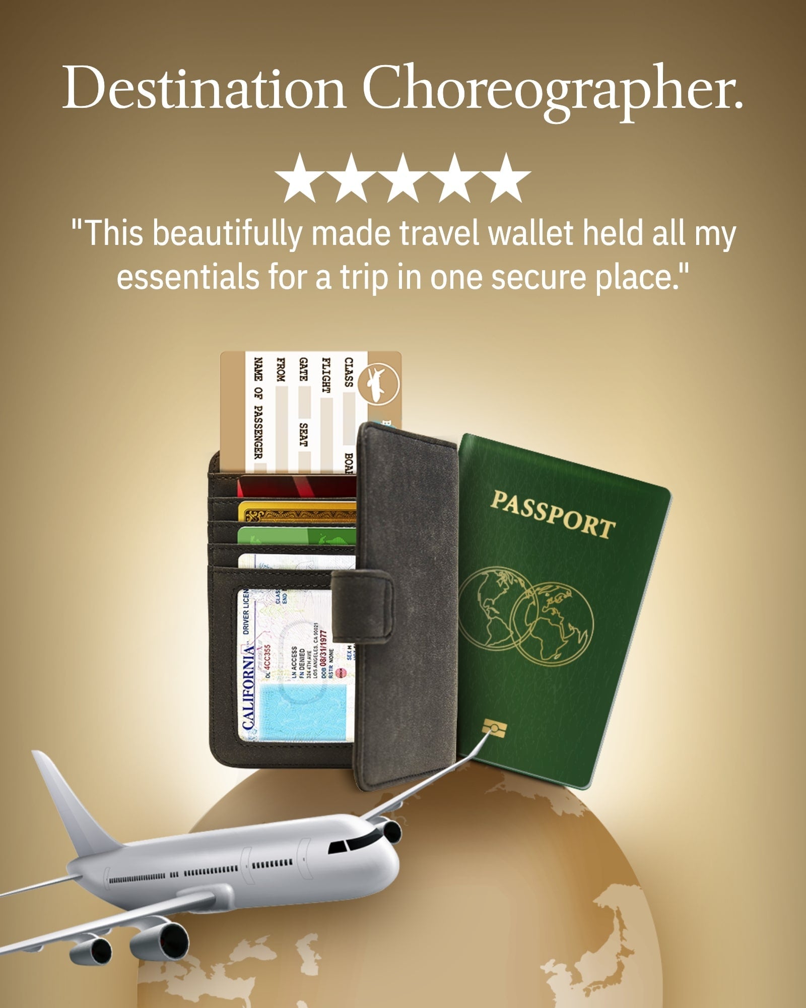 Vegan Leather Passport Holder – Travel Organizer with Snap Closure