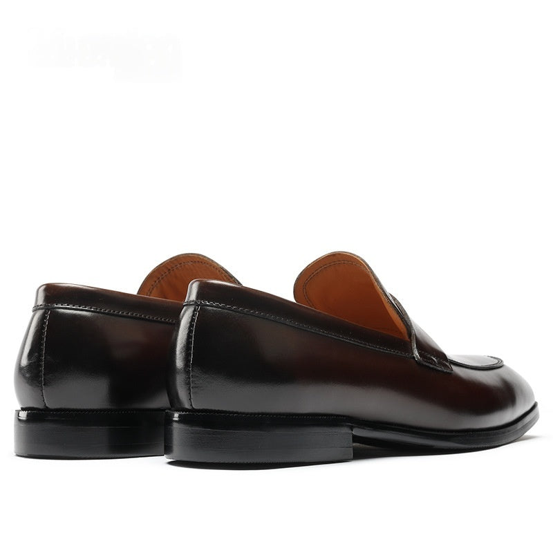 Mens Casual Leather Slip On Shoes Trendy For Summer
