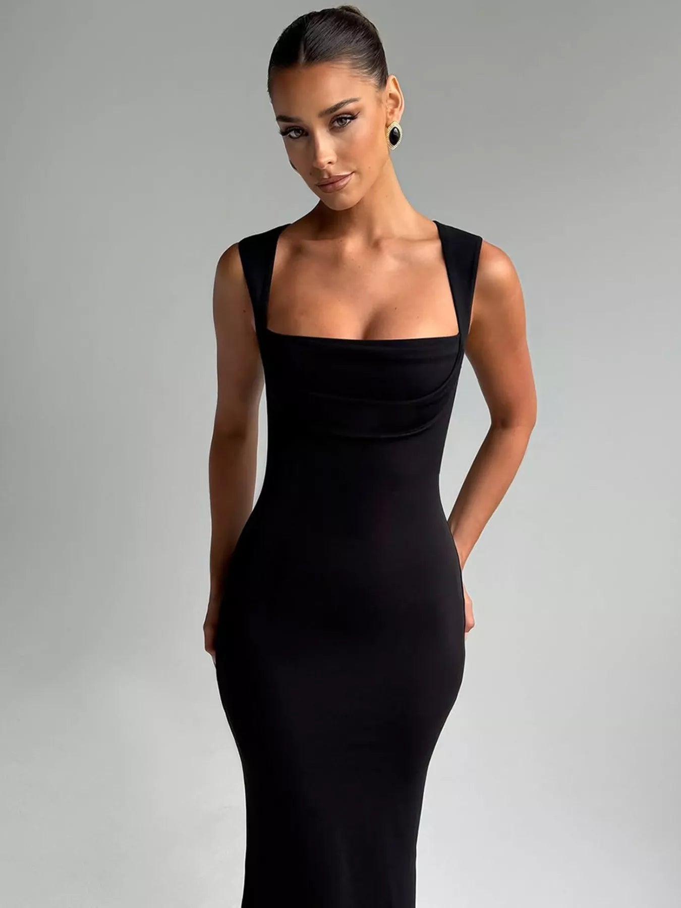 Square Neck Sleeveless Maxi Dress