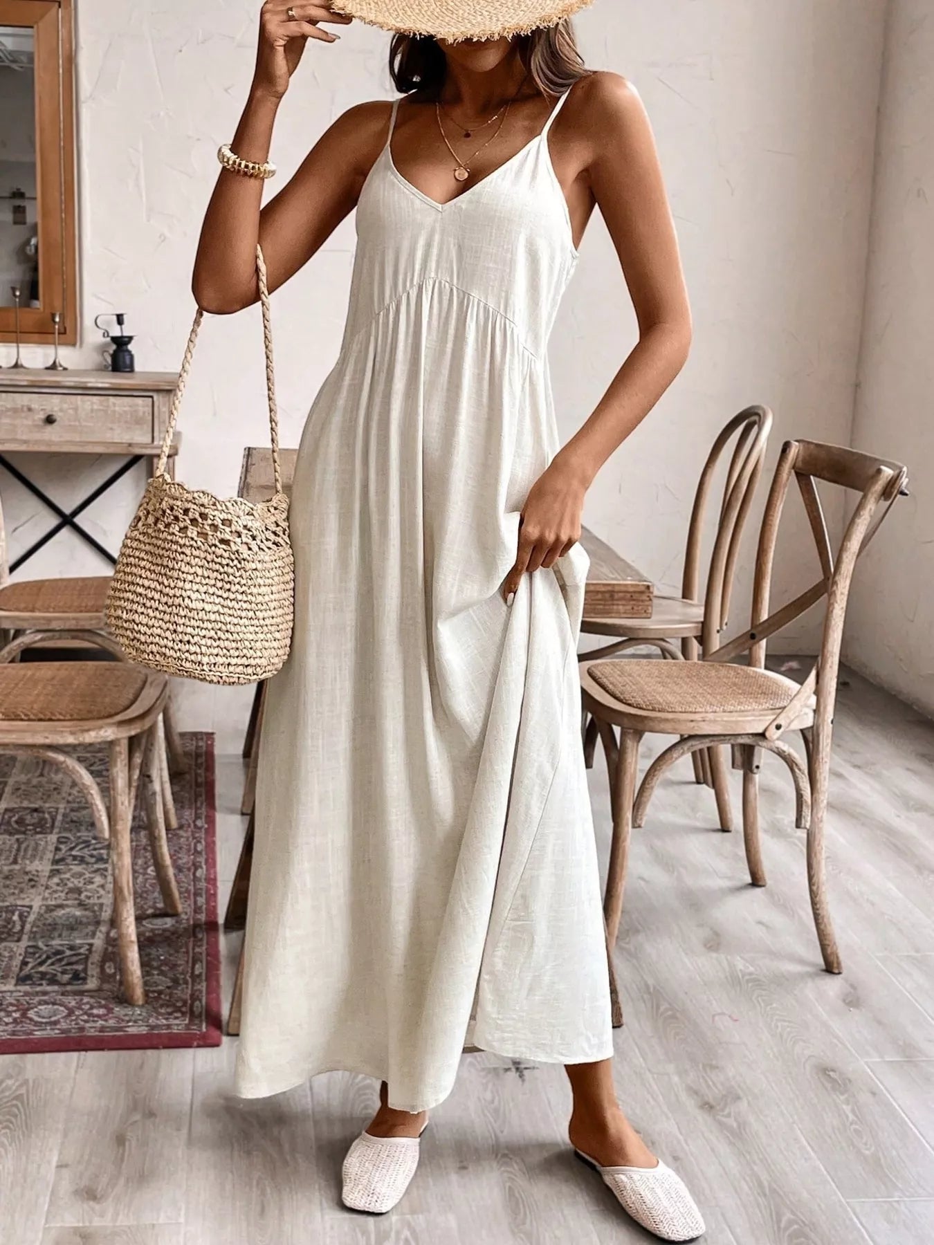 Casual Spaghetti Strap Maxi Dress