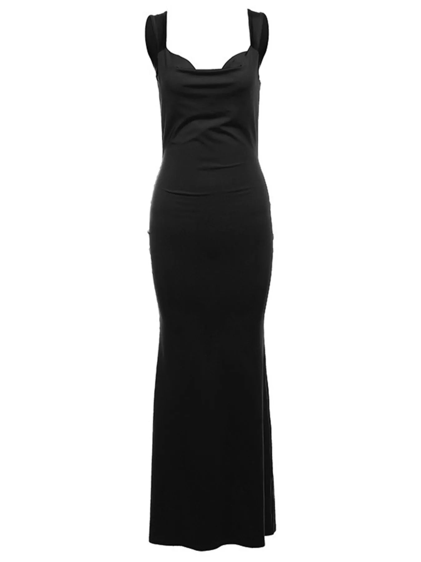 Backless Wide Strap Maxi Dress