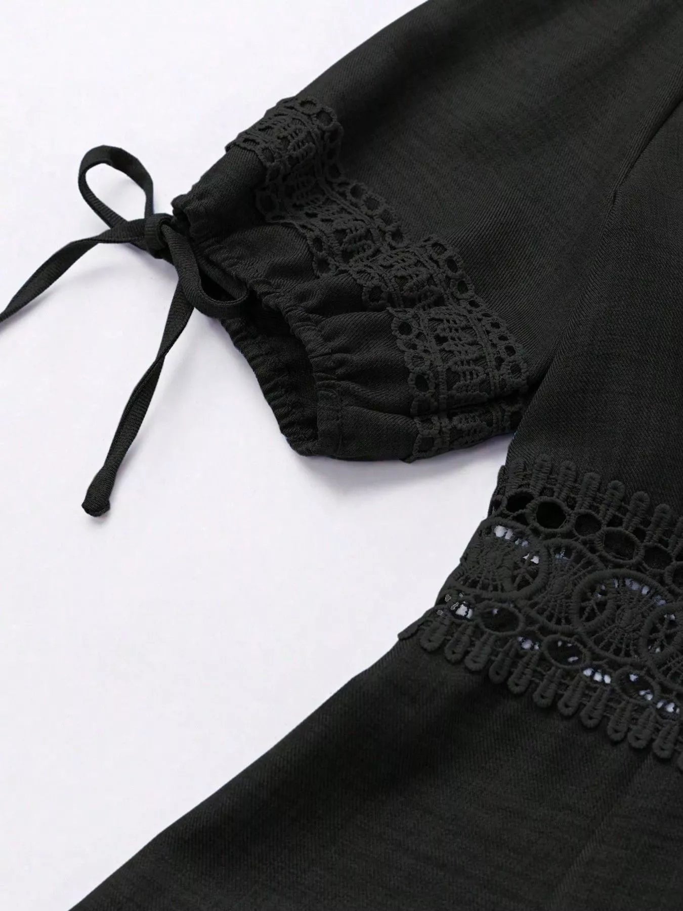 Lace Detail V-Neck Mini Dress