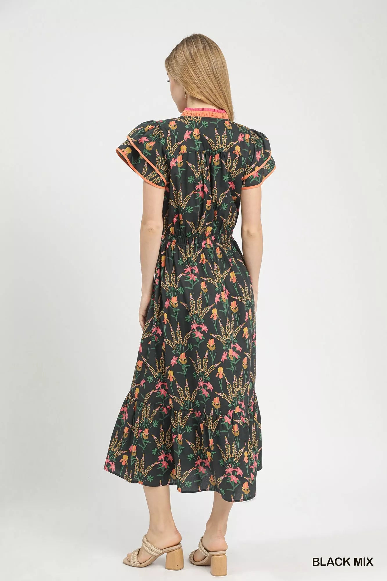 Umgee Mix Floral Midi Dress