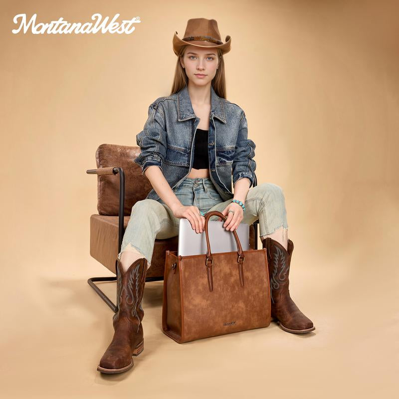 Montana West Laptop Tote Bag for Women 15.6 Inch Waterproof Leather Computer Bags Business Office Work Briefcase