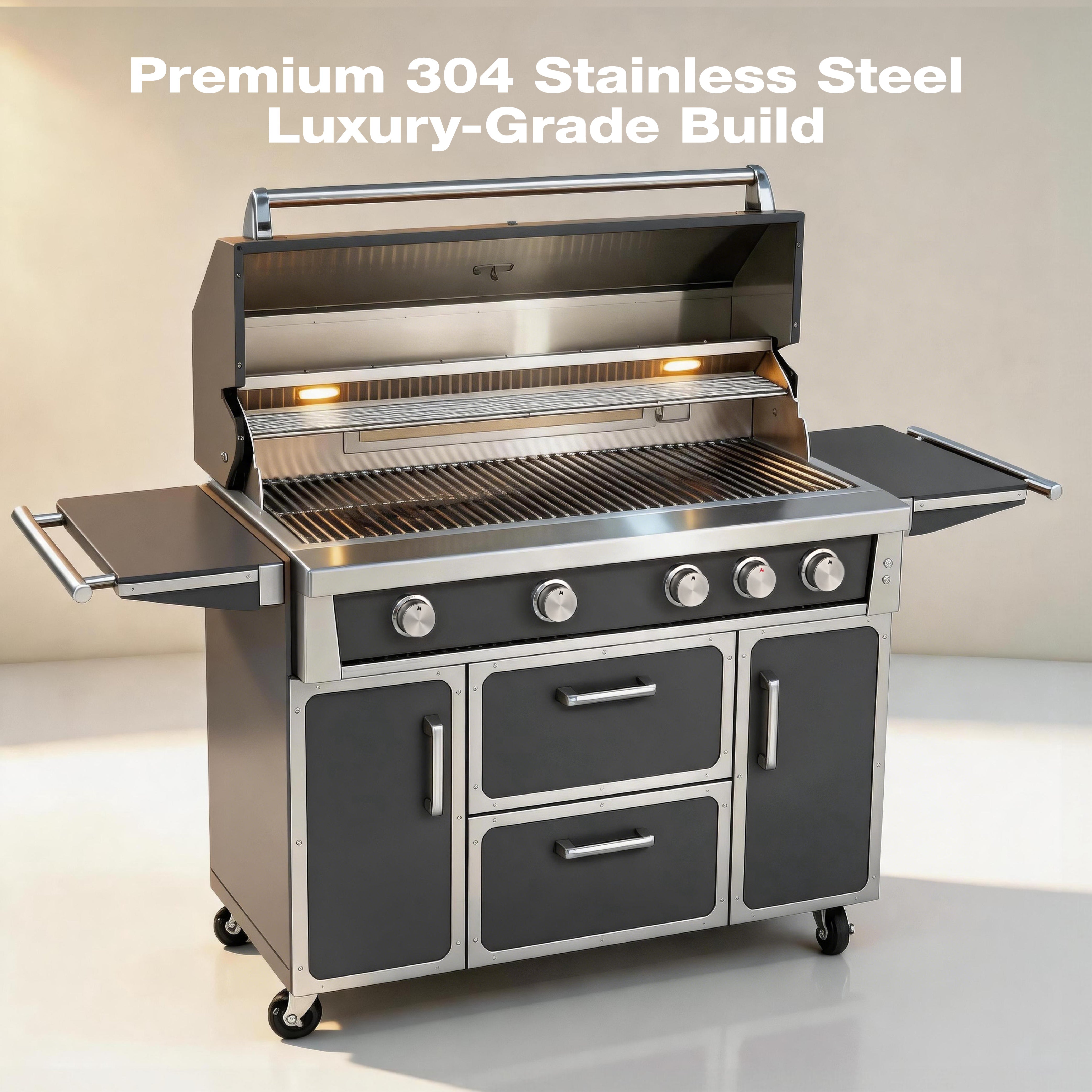 Grey Painting LPG 49'' Stainless Steel Standard Grill