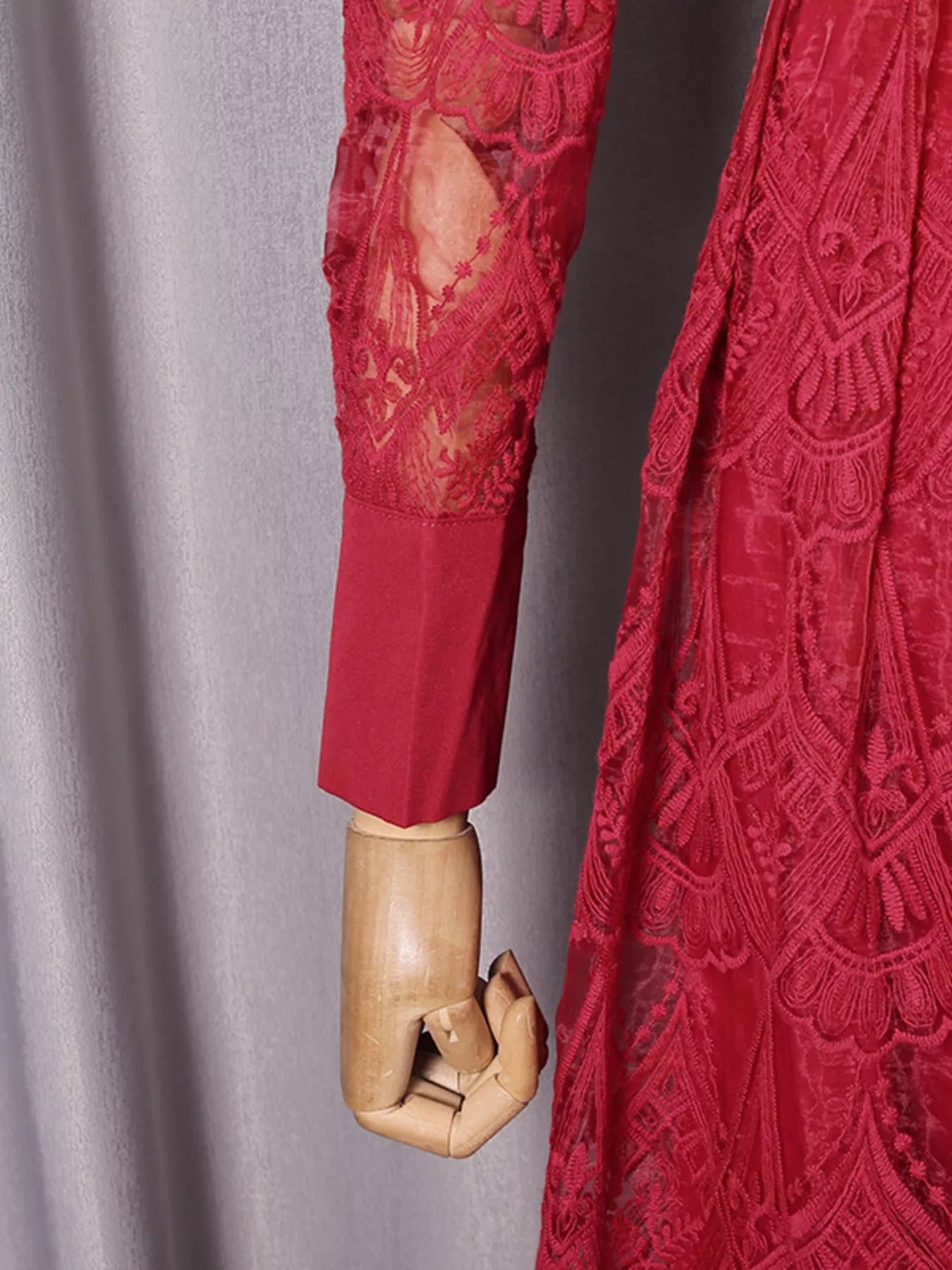 Lace Button Front Midi Dress