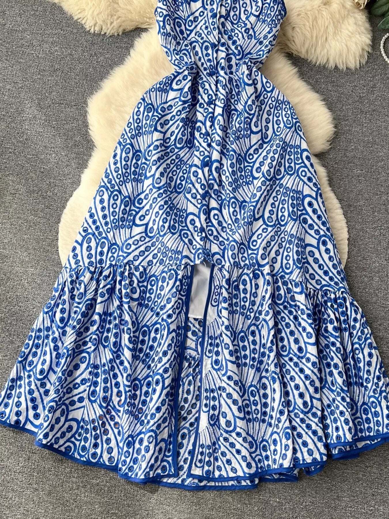 Eyelet Embroidered Tiered Cami Dress