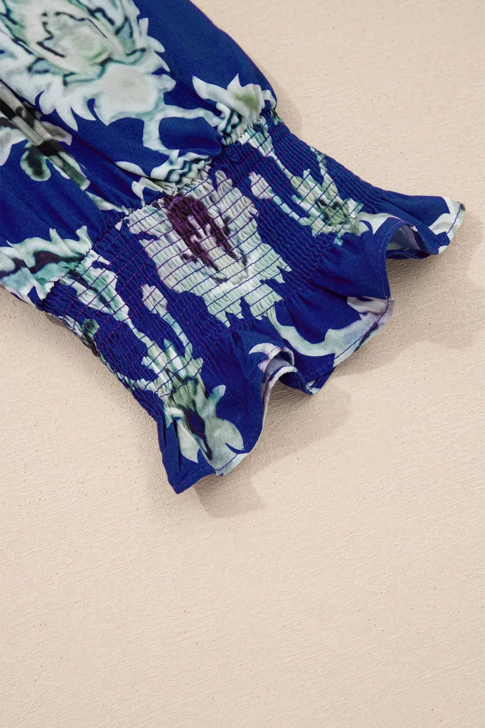 Wild Floral Print Frilled Collar Half Sleeve Dress
