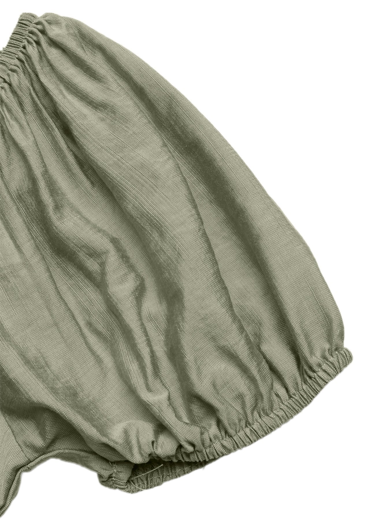 Smocked Waist Puff Sleeve Maxi Dress