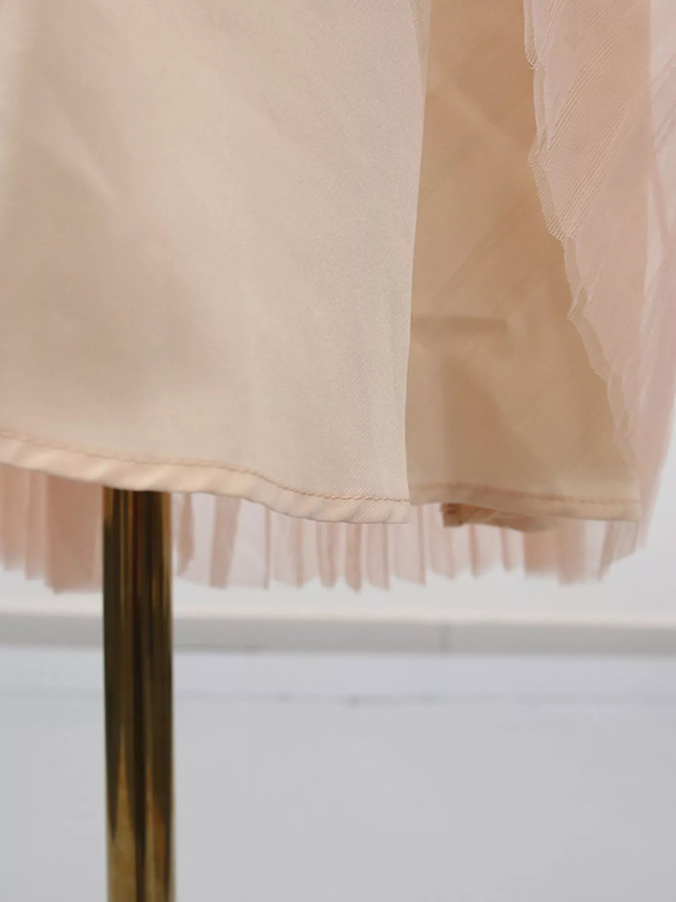 Embroidered Tulle Pleated Midi Dress