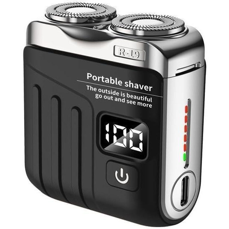 Luggage Electric Shaver R-19 , Beard Shaver Mini and Portable Suitcase Design, Electric Mini Razor Portable Electrics Shavers, USB Rechargeable One-Button Long Lasting for Home Travel`