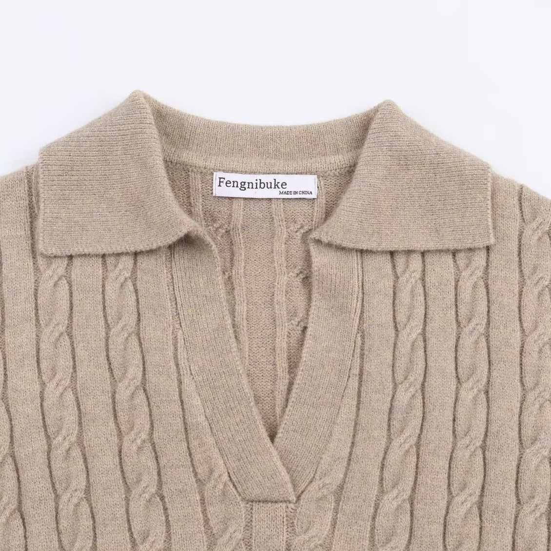 Eight legged woven polo shirt collar knit sweater