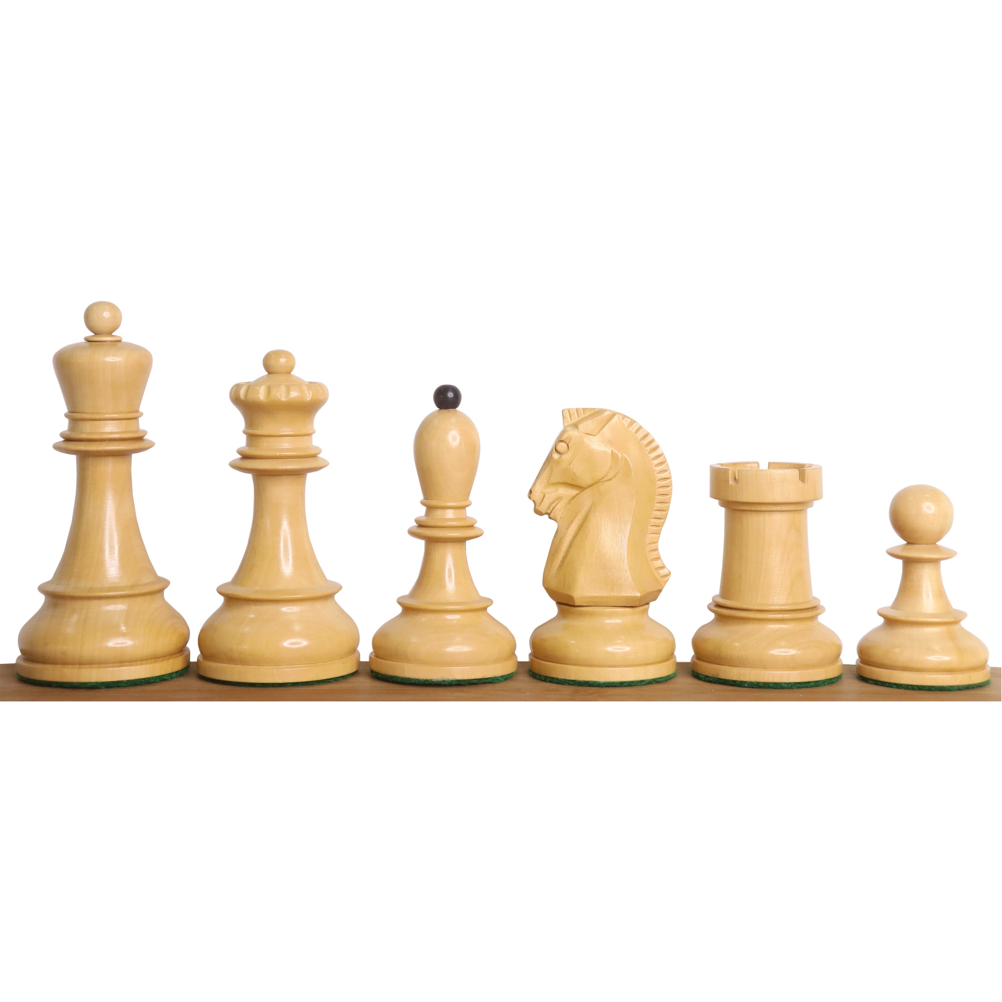 1950s' Fischer Dubrovnik Chess Set- Chess Pieces Only - Mahogany Stained & Boxwood - 3.8" King