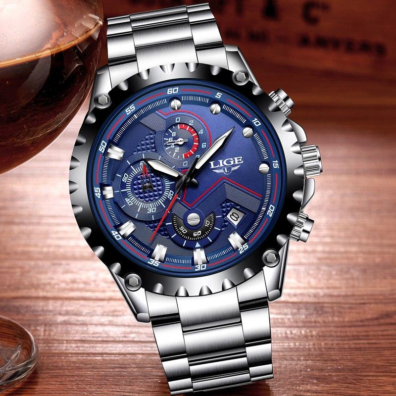 Business Elegant Men's Watch With Chronometers Day View Fluorescent Hands Excellent Look Unique Design Perfect Gift For Your Man