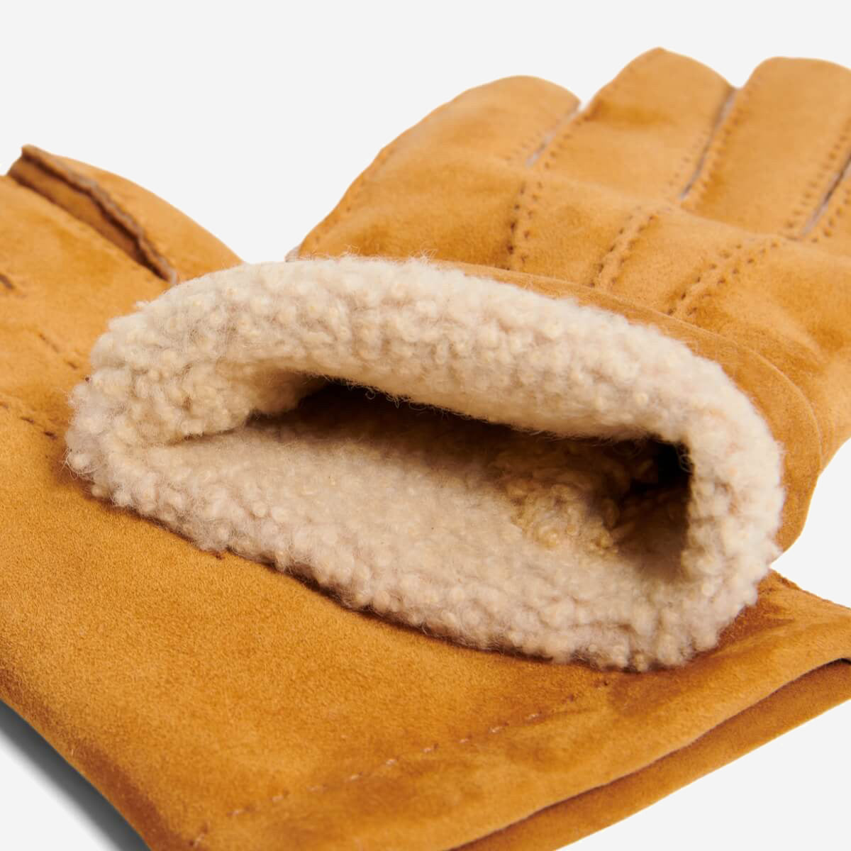 Beatrice - Italian suede leather gloves with luxurious natural sheep fur lining