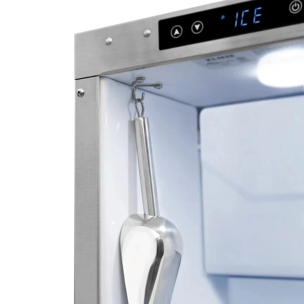 ZLINE 15" Touchstone Clear Cube Ice Maker Drain Pump Solid Stainless Steel Door ICCD-ST-15