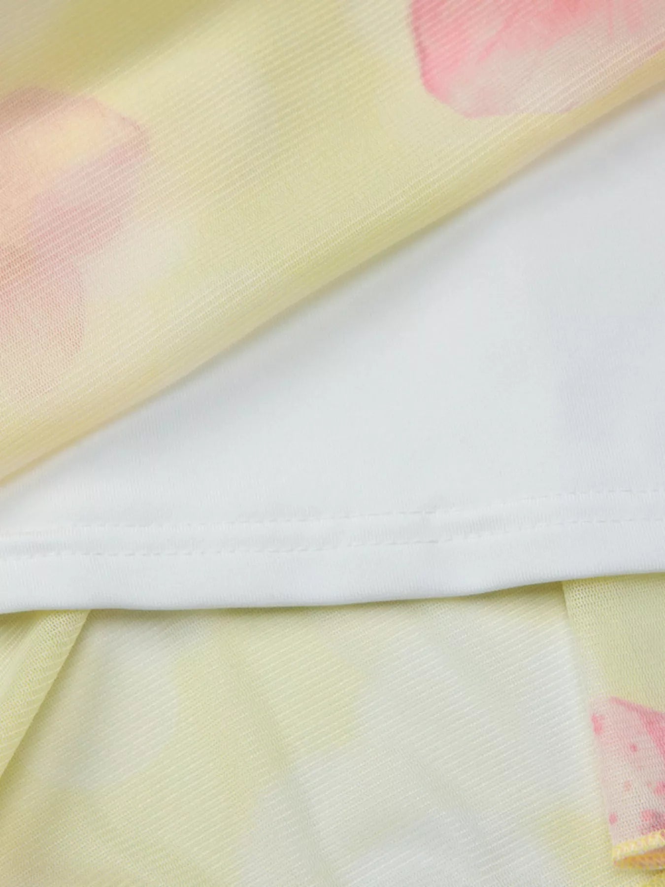 Sheer Floral Print Sleeveless Asymmetrical Mini Dress