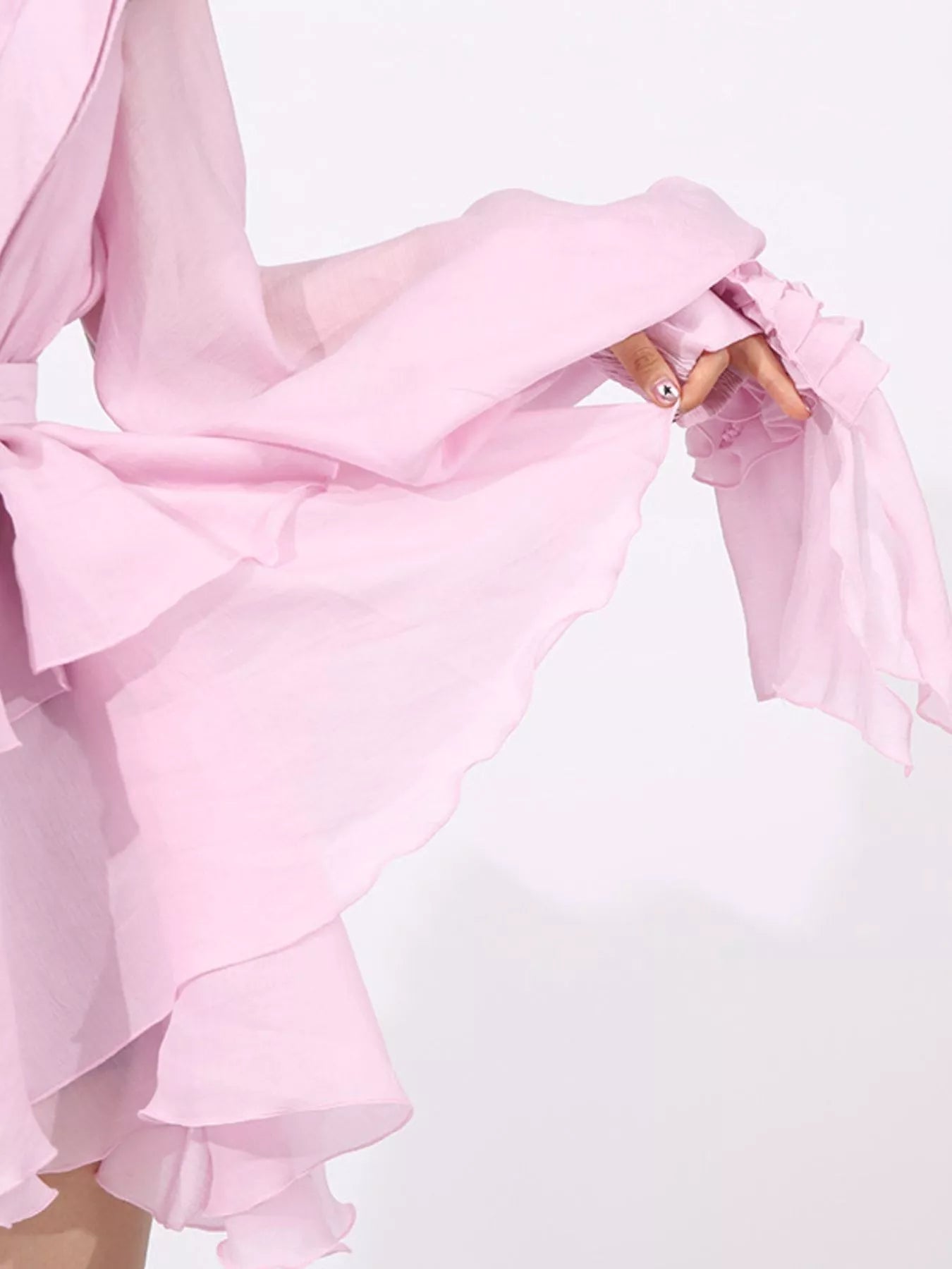 Ruffled Layered Long Sleeve Mini Dress