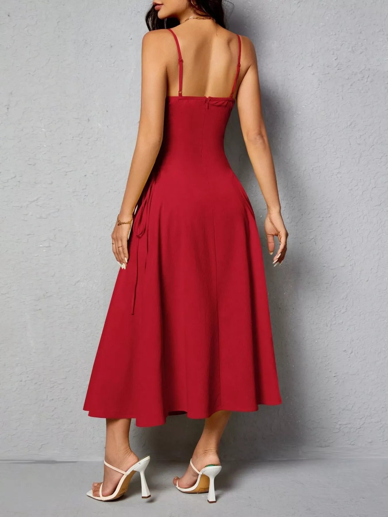 Lace-Up Side A-Line Cami Dress