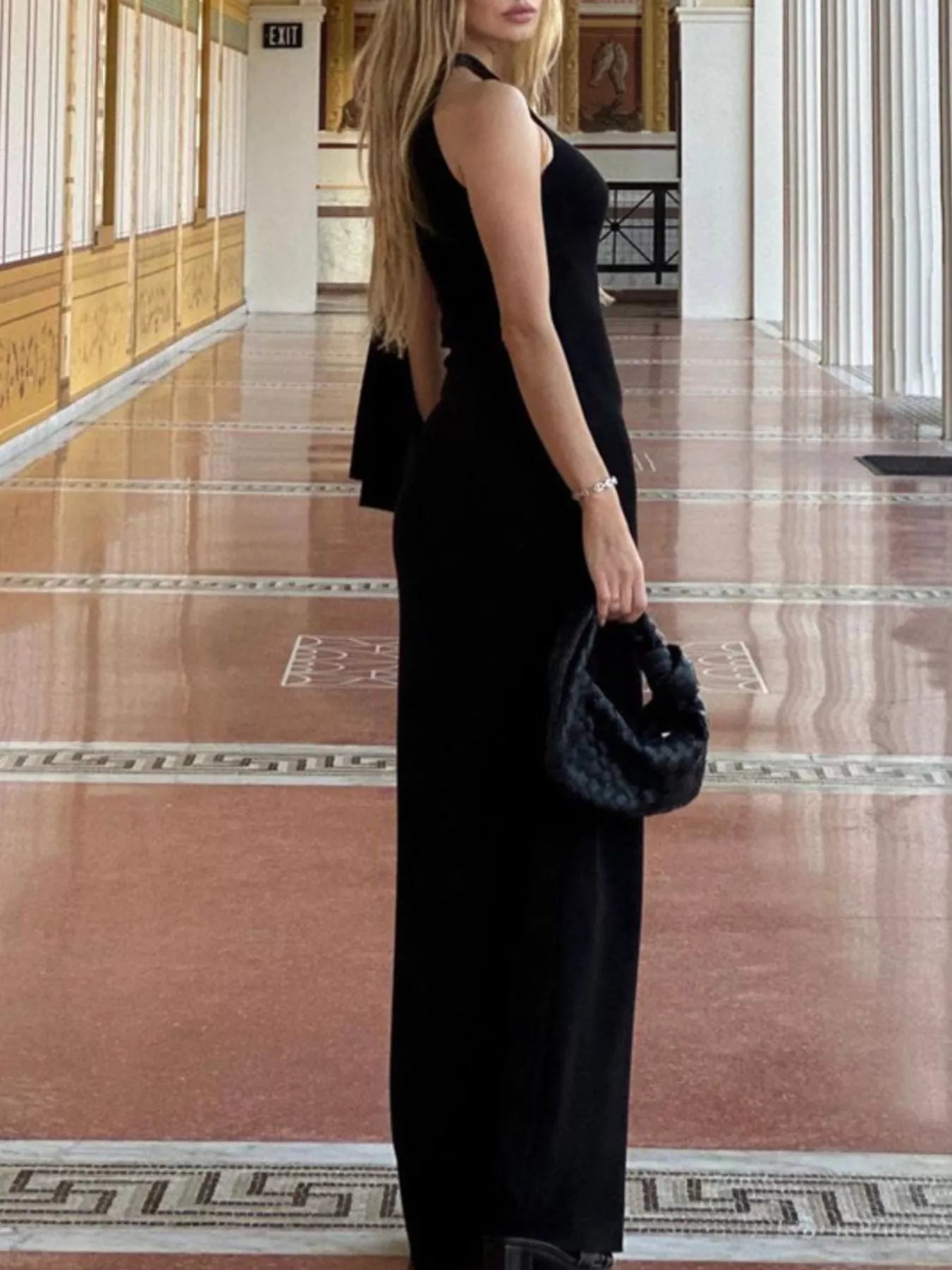 Sleeveless Maxi Dress with Draping Detail