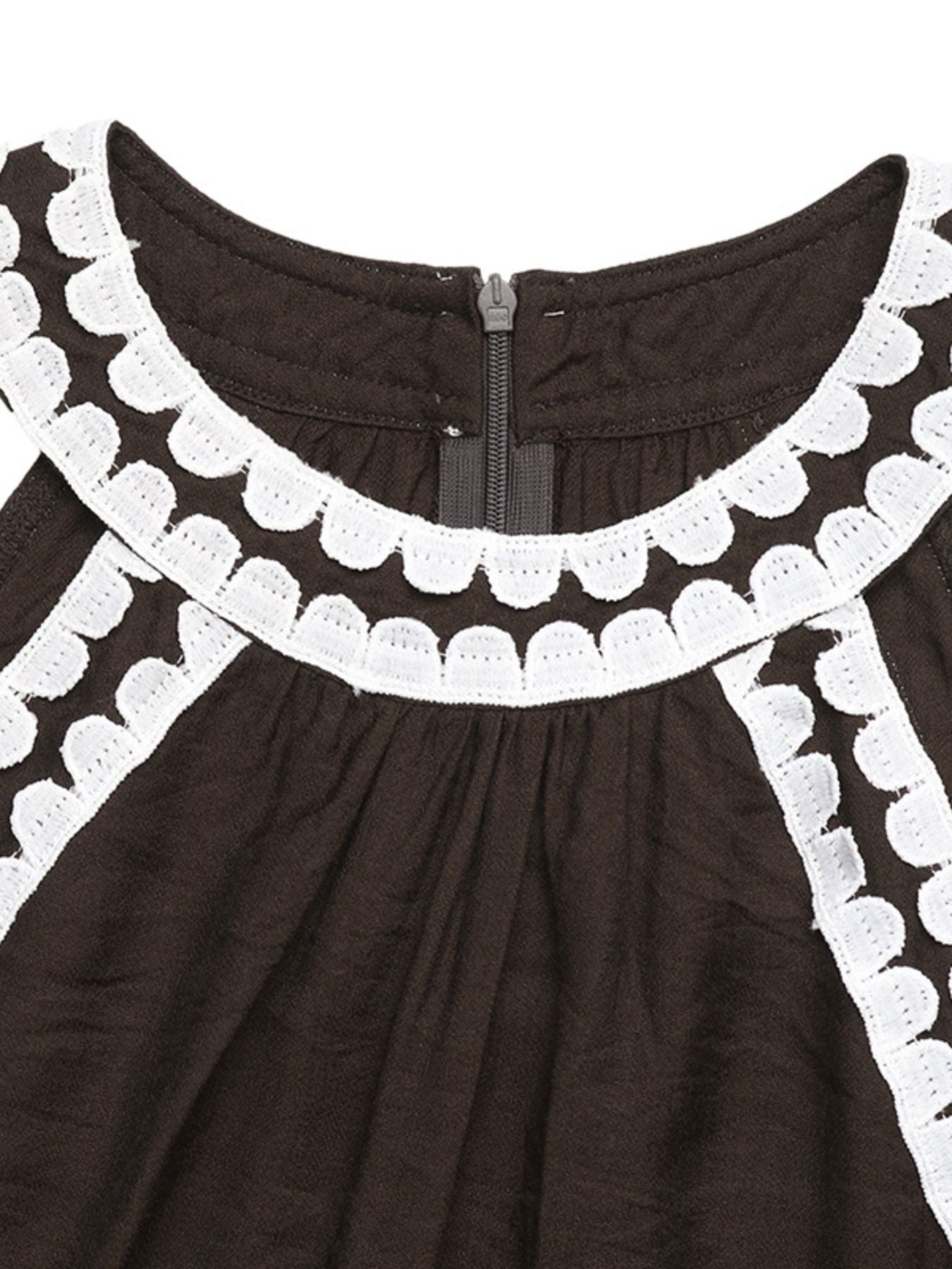 Crochet Trim Sleeveless Maxi Dress