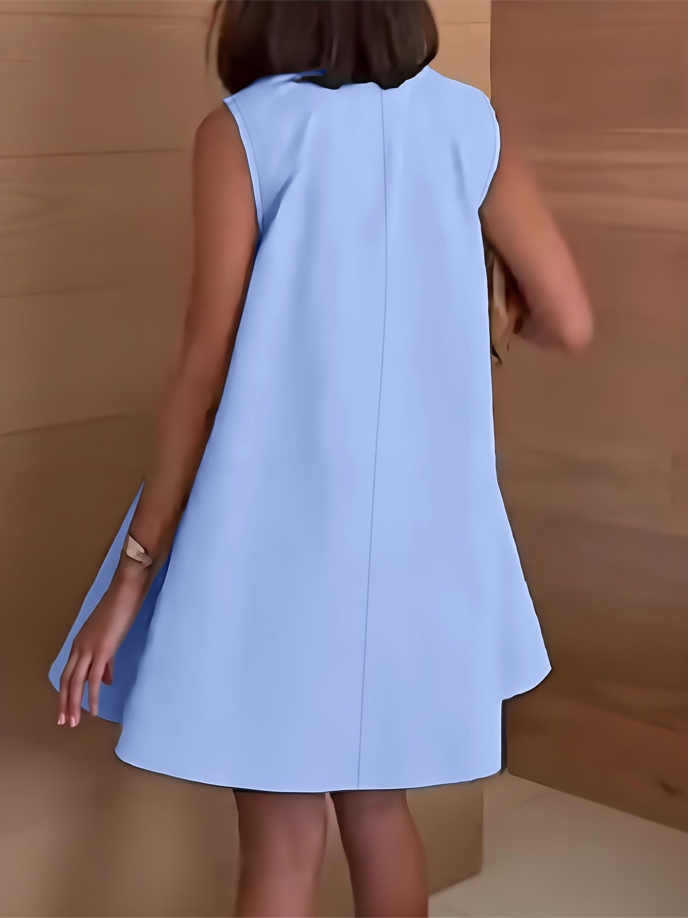 Casual Solid Color Sleeveless Mini Dress