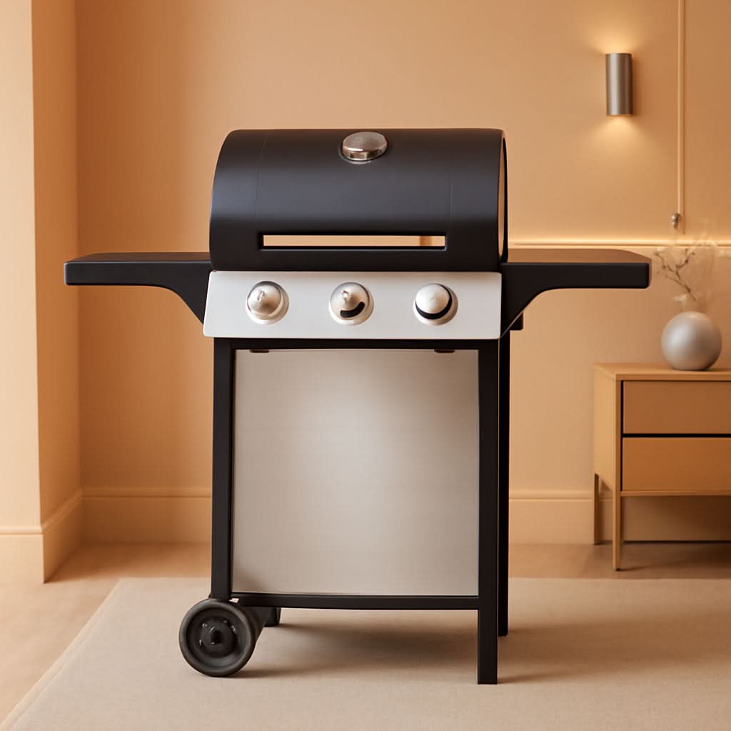 3 Burner Stainless Steel Propane Gas Grill With Cabinet - Overture Gifts