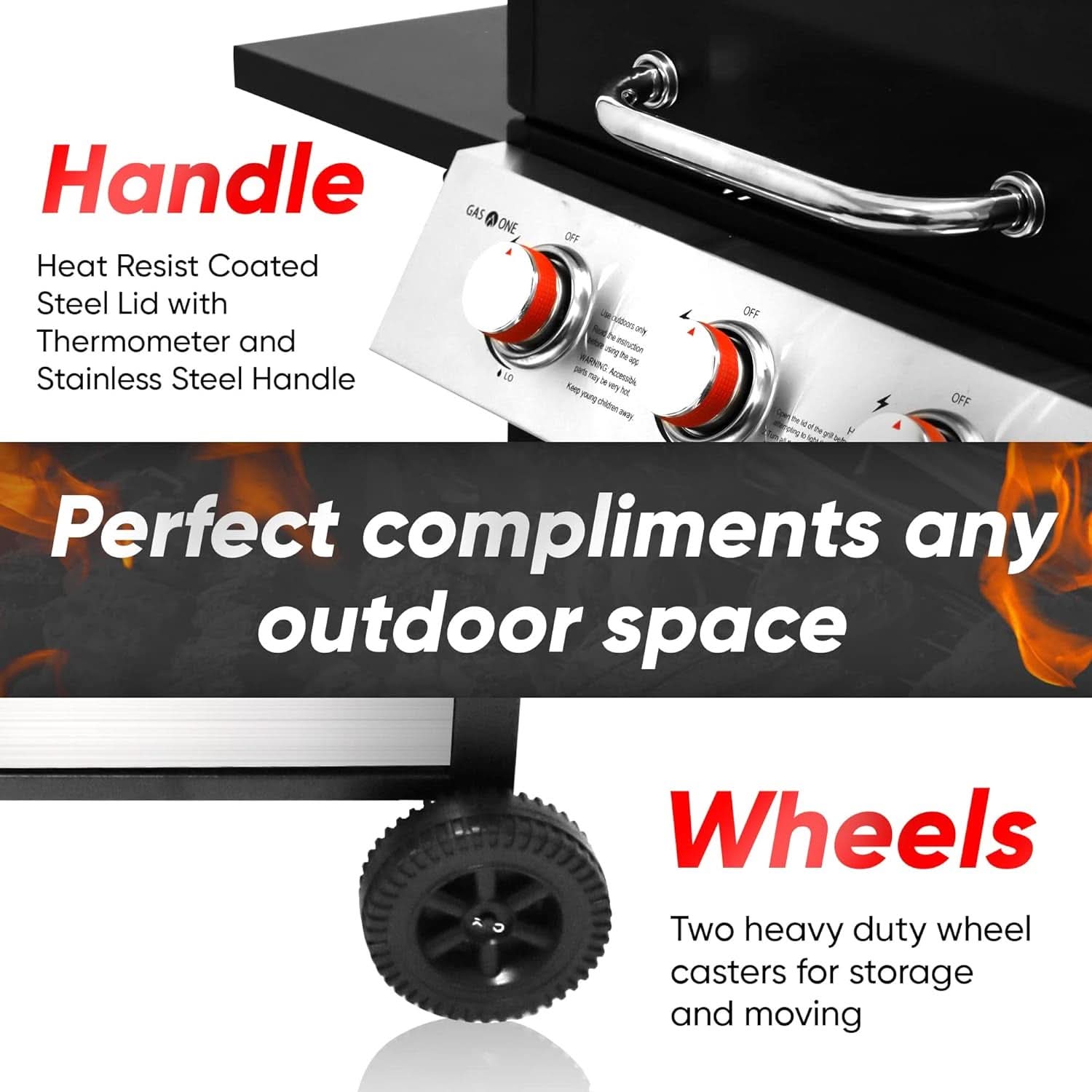 3 Burner Stainless Steel Propane Gas Grill With Cabinet - Overture Gifts